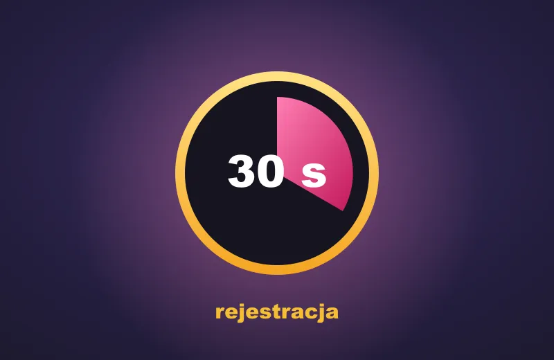 Zegar z napisem 30 s – rejestracja w Candy Casino