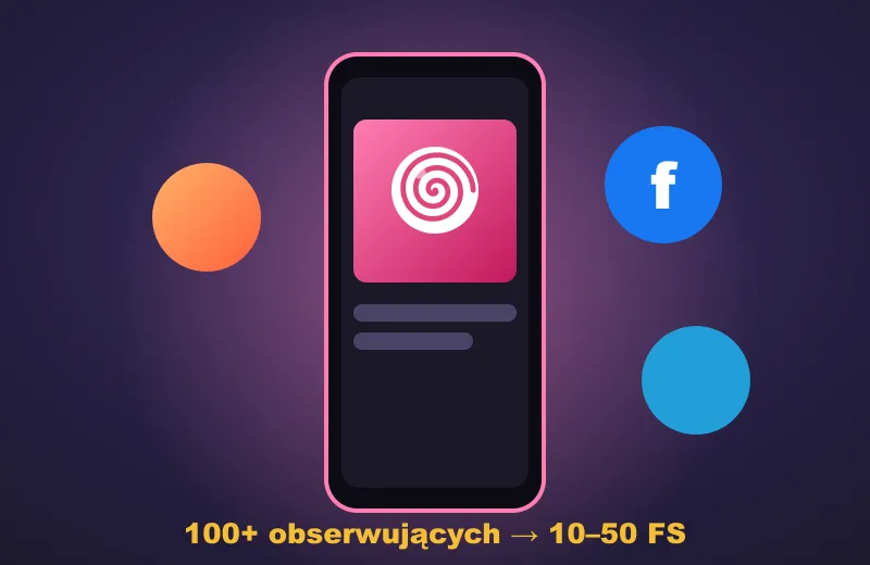 Smartfon z postem i ikony mediów społecznościowych – promocja Zrób post w Candy Casino