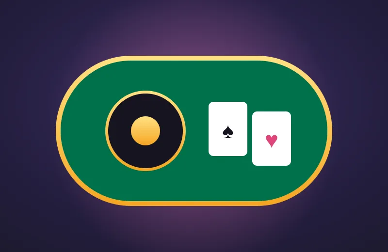 Zielony stół z ruletką i kartami – gry w Candy Casino na żywo